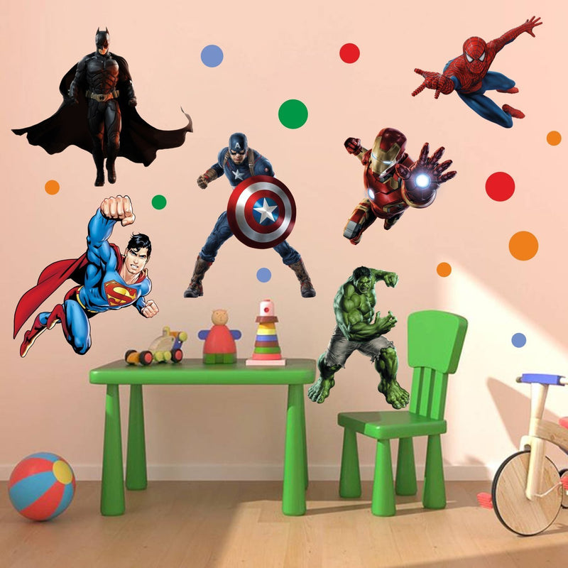 Akki World Super Heroes Wall Sticker ( PVC Vinyl ' 113 cm X 81 cm)