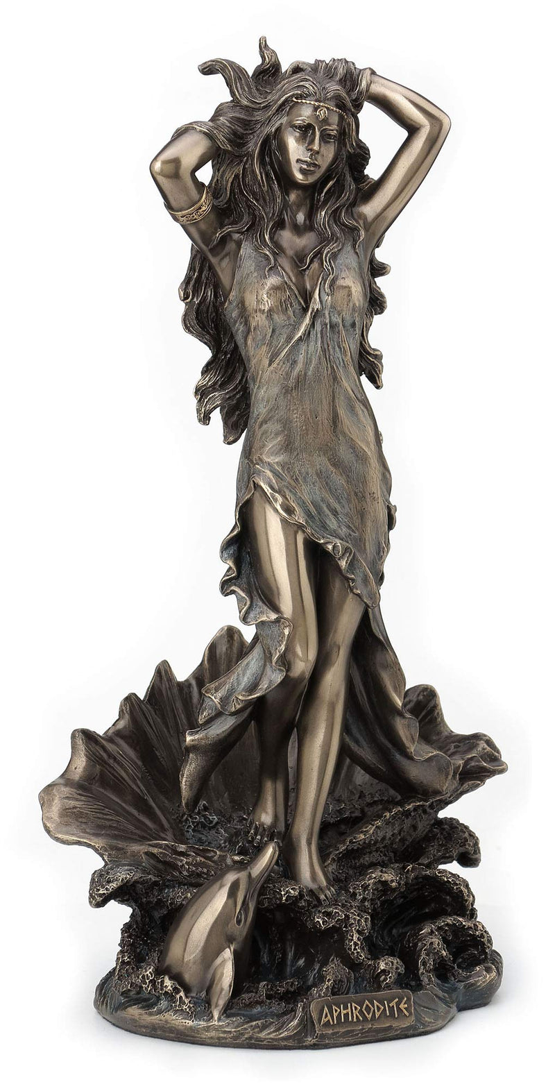 Veronese Design 11.5 Inch Aphrodite Rising from The Sea Greek Roman Goddess Antique Bronze Finish Statue