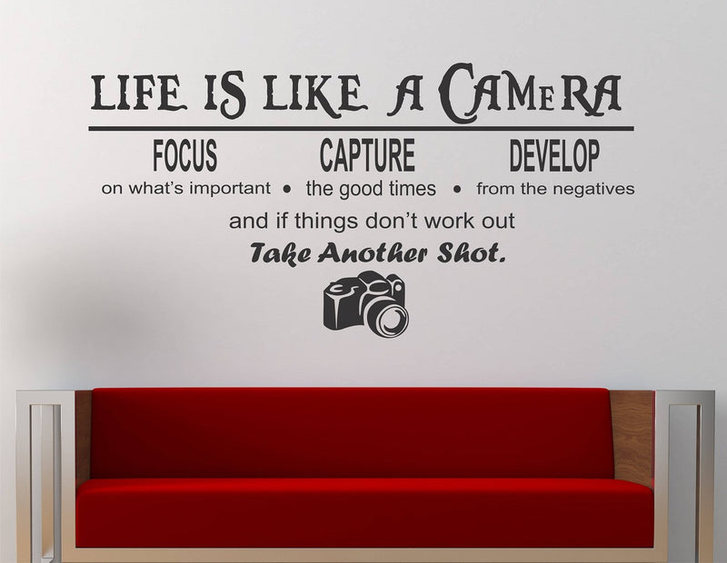 WALLSTICKY Life is Like A Camera Wall Sticker for Wall Decoration