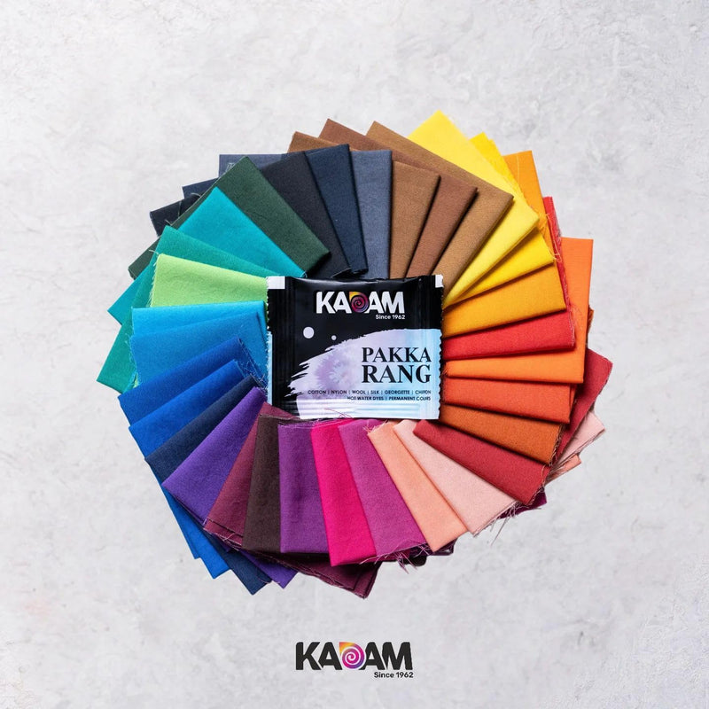 Kadam Pakka Rang Fabric Dye Colours | 5 sachets of Shade 27 Jeans Black Colour with 5 sachets of DyFix Colour Fixer Liquid | Fabric Dye Colours for Old Clothes and Faded Jeans | Permanent Fabric Dyes