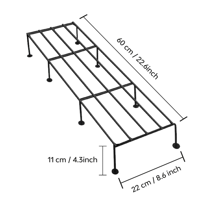 Kraft Seeds by 10CLUB Metal Planter Stands - 2 Rectangular 6 Round (Black) | Strong Pot Stands | Rust-free Metal