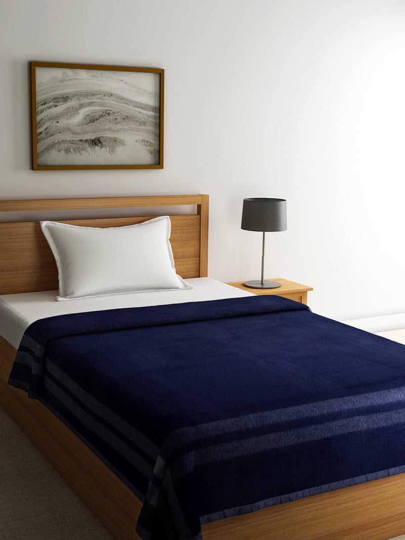 Raymond Home 638 GSM Blue Wool Single Blanket