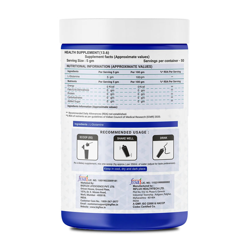 Bigflex Essential Glutamine Powder 50 Servings (250 Gm)