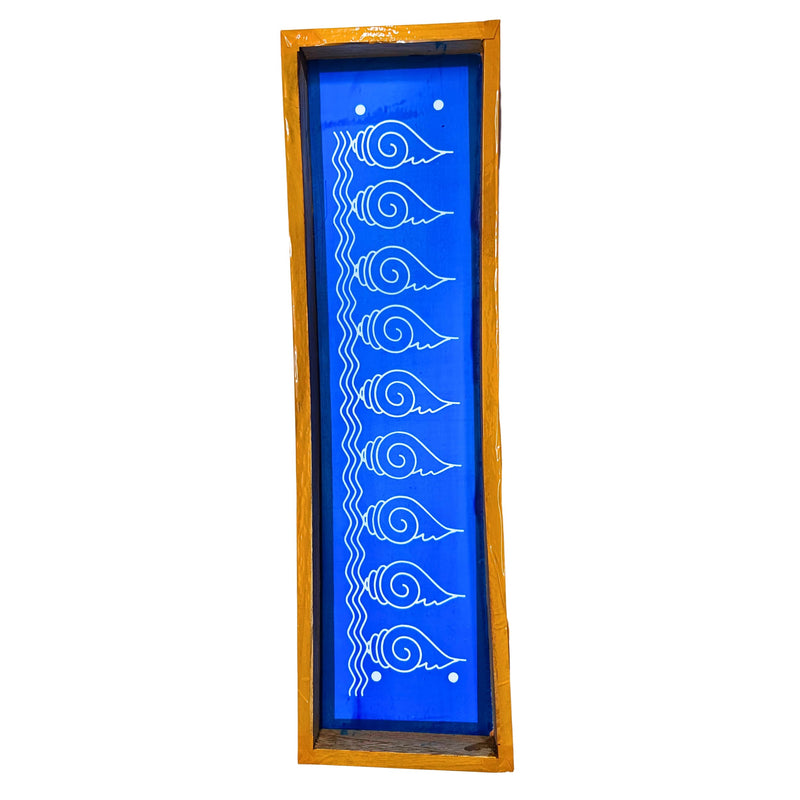 Anciently Shankh Toran Border Rangoli Stencil Wooden, Rangoli Sacha Wooden, 1 Piece (17x5 Inches)
