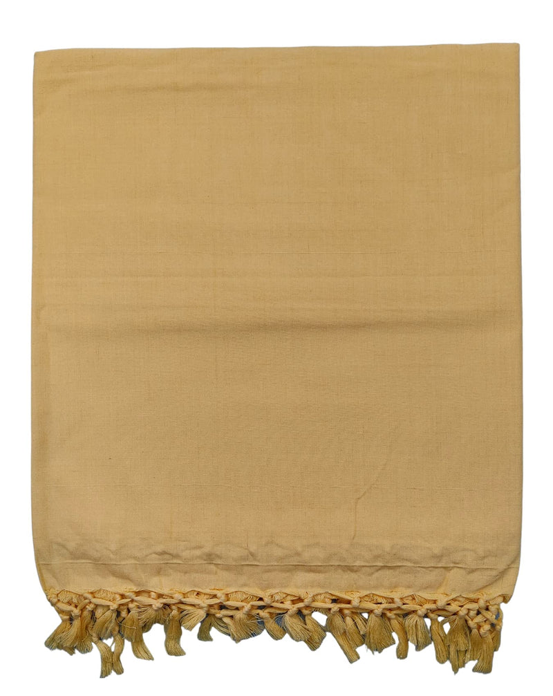 Arvore Bunkaar The Handloom Story 100% Desi Cotton 120 Count Soft Bhagalpuri Chadar/Summer Blanket/Khes/Top Sheet/AC Blanket in Queen Size- 255cm X 150cm (Dull Yellow)