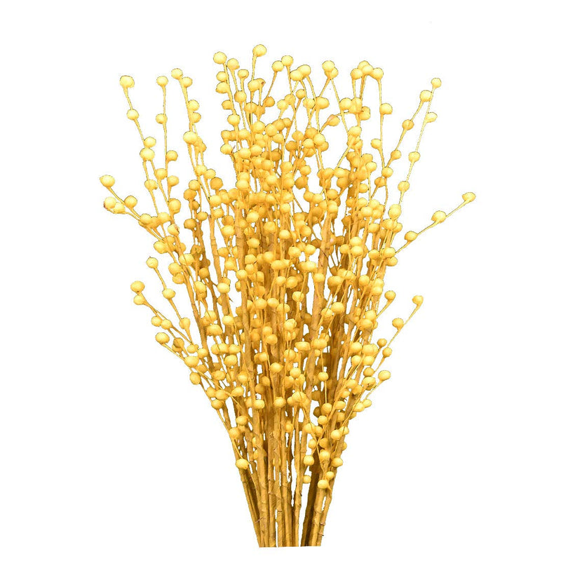 craftwaft Handmade MOTI Sticks Long Floral Bunches Dry Flower Stick (Yellow)