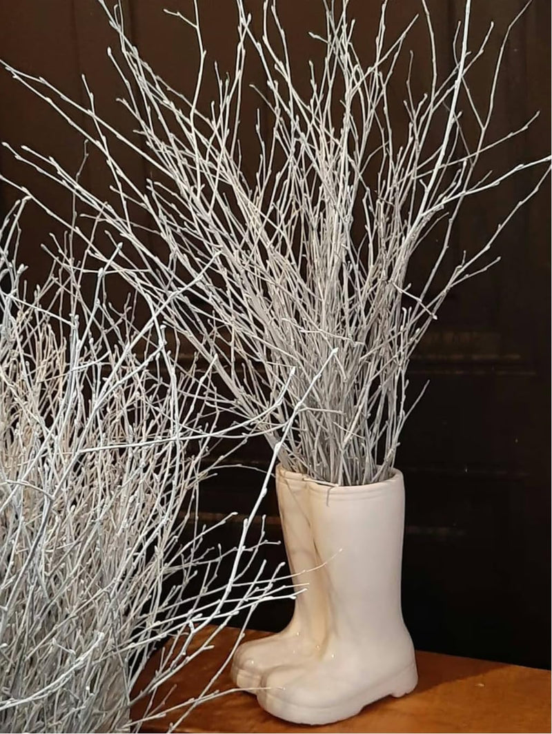 Vanchai 20 STEM 30" Long Real White Curly Willow Decor Dried Willow, Stems, Sticks. (Willow stem - Pack of 20 (Thin Stem))