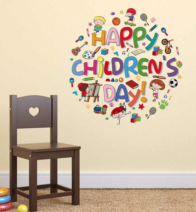 Tuffuk Happy Childrens Day Large Vinyl Wallstickers for Home Decorations(70 cm x 70 cm)5TZ0178