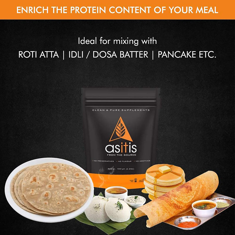 AS-IT-IS Nutrition 100% Pea Protein Isolate, 28g Protein, Pure Vegan Plant Protein, Promotes Muscle Building with Easy Digestion, Whey Protein Substitute Designed as Meal Supplement - Unflavoured, Single Ingredient with Zero Adulteration- 1000g (29 servin