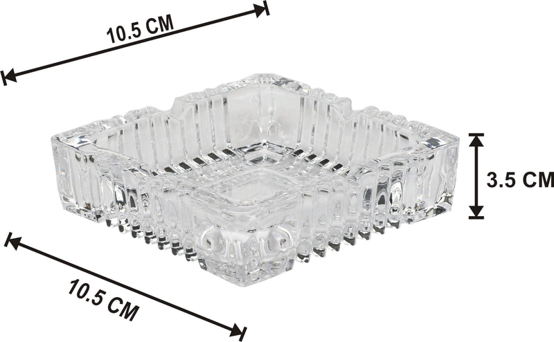 Cool Glass Ash Tray: Sleek Design for Ashes with Style 10.5 x 10.5 x 3.5 CM