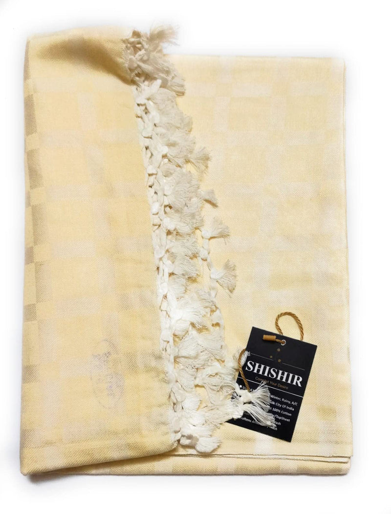 Organic Cotton Silky Soft Bhagalpuri Dull chadar Lite Blanket & Chadar for All Season Ideal for Coastal States(254X130 CM) Premium Single Size