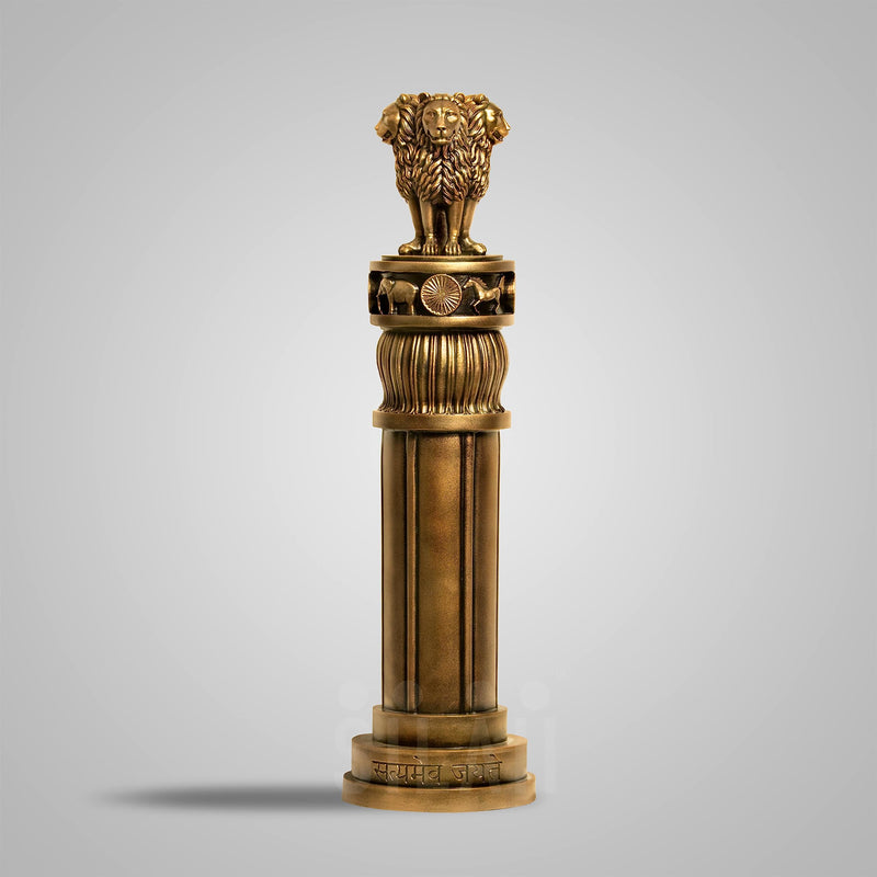 SILAII Ashoka Pillar Sculpture - 1 FEET, Antique Bronze Colour