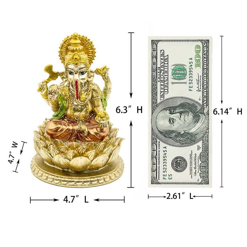 BangBangDa Hindu God Lord Ganesha Statue - IndiaÃ‚ Idol Ganesh Figurine Indian Home Office Mandir Temple Pooja Item Diwali Gifts Puja Product Altar Shrine Yoga Room Medietation Room Decor