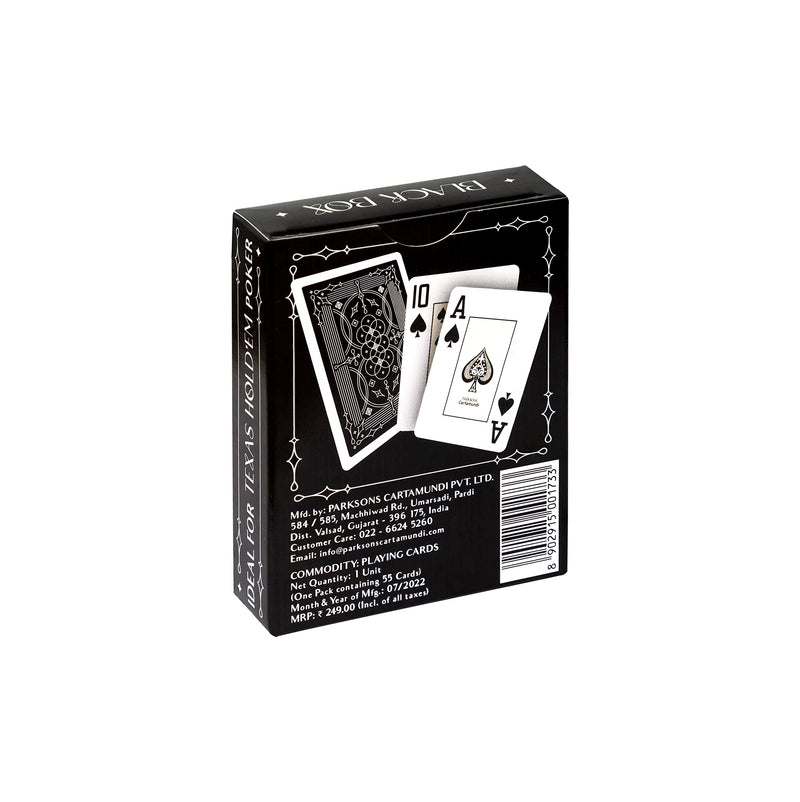 Parksons Cartamundi Private Limited-MH Black Box Poker Playing Cards, Classic, Black and White for All Ages,Pack of 1