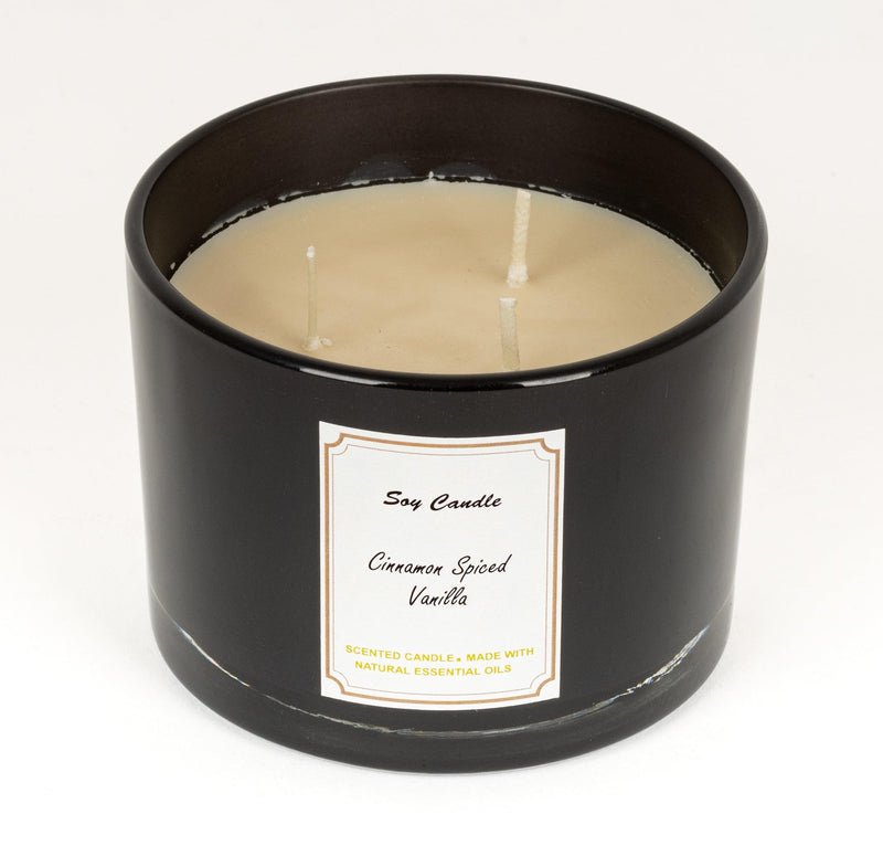 Stone & Feather Highly Scented Luxury Organic Candle 3 Wick, Cinnamon Spiced Vanilla. Soy Wax, Long Burning Time- 26 Hours, for Home Decoration, Aromatherapy, Wedding Gifts, Diwali.