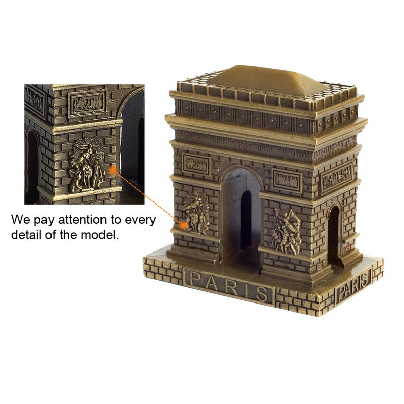 ZOVIE France Paris Triumphal Arch Pure Copper Statue (3.2in Top)