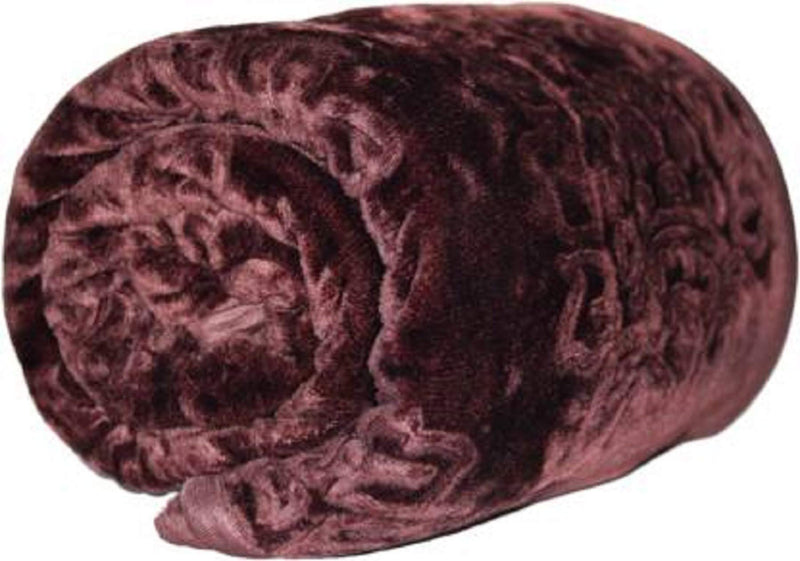 Changers Embossed Mink Solid Colour Ultra Soft Floral Double Bed Heavy Winter Blanket - Coffee, reversible