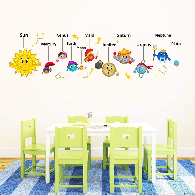 Asmi Collections Solar System Wall Stickers for Kids