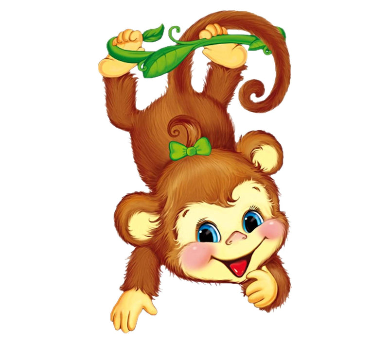 Sticker Hub Home Decor Monkey Hanging Below The Branch Wall Stickers for Living Room, Bedroom, Office (45 X 27 cm) AS01