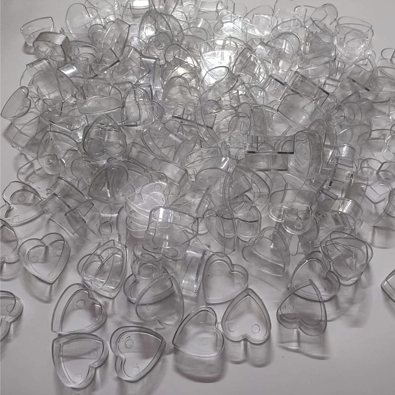 Ukiyo International - Transparent Clear Heart Shape Tealight Cups for Candle Making Resin Art & Craft DIY (100 Piece)