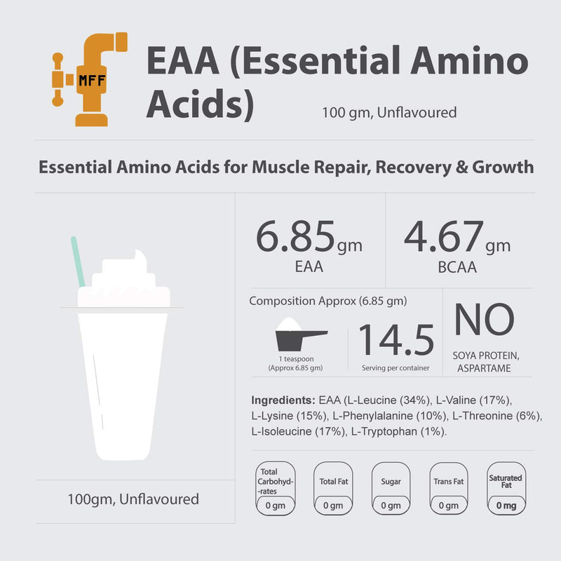 EAA (Essential Amino Acid) (100 gm) Unflavoured