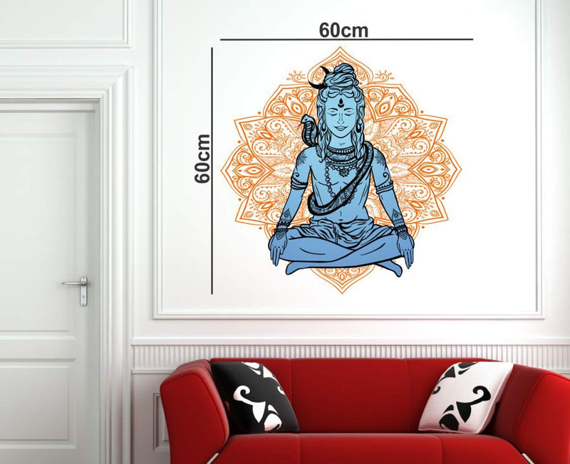 Neelkanth Mahadev Self Adhesive VinylWaterproof Decorative Wall Stickers for Hall, Bedroom, Kitchen and Furniture