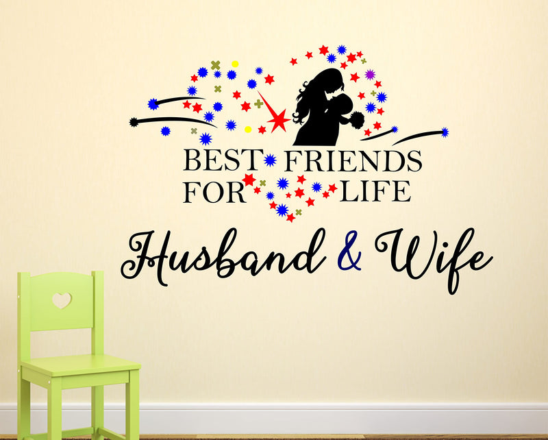 LANSTICK Best Friends for Life Husband & Wife Wall Sticker