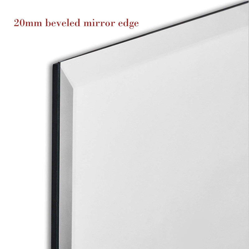 Art Street Frameless Wall Mirrors for Bathroom, Wall Mounted Bevelled Frameless Wall Mirror (16 x 24 Inches, Silver) (unframed, Rectangular)