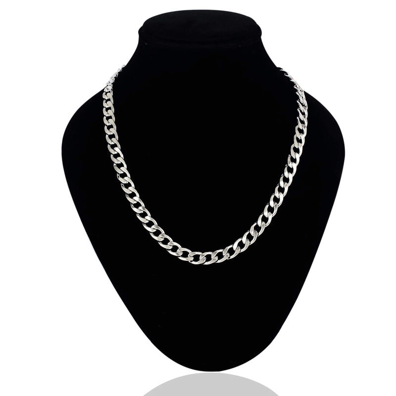 Fashion Frill Silver Chain For Men Stylish Stainless Steel Silver Necklace Chain For Men Boys Neck Wear Anniversary Gift For Husband Boyfriend Fashion Men's Jewellery