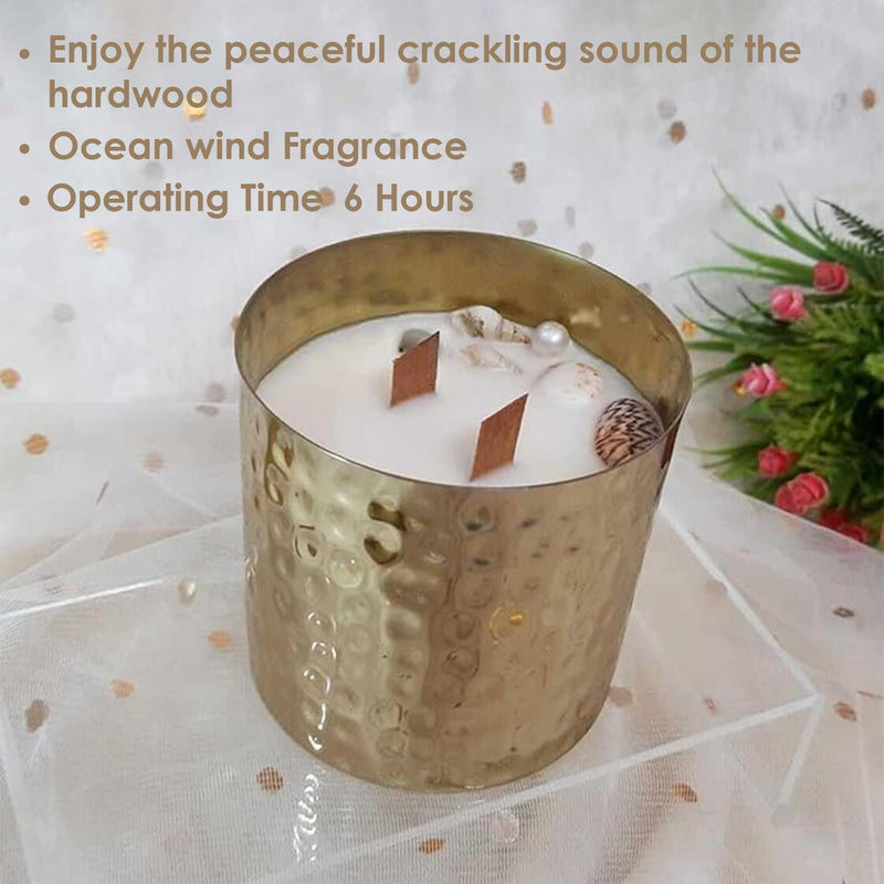 The CANDLE NEST 4-inch Scented Candle Organic Ocean Breeze Aroma Candle for Home Decoration Best Gift Celebration Eco-Friendly Scented Candle Reusable Metal Jar Pack of 1