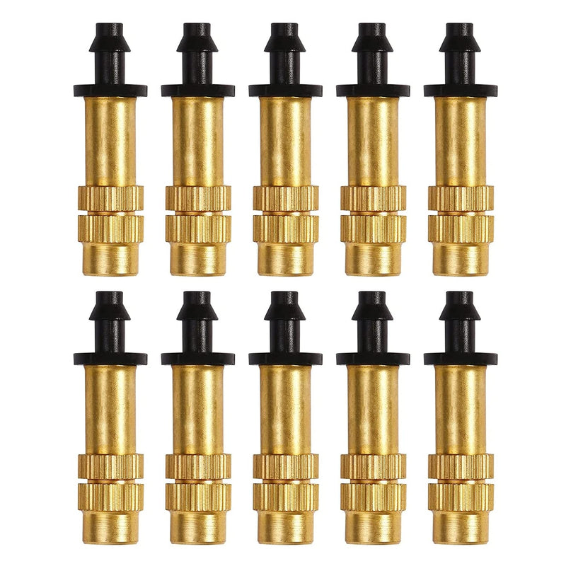 ZIBUYU® Water Spray Nozzle for Gardening Adjustable Copper Misting Water Spray Nozzle for Plants Sprinkler 4/7mm Atomizing Micro Sprinkler Cooling Equipment for Lawn Vegetables Greenhouse - 10 Pcs