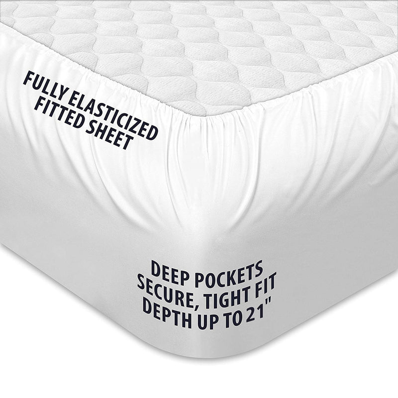 Cooling Full Mattress Topper, Extra Thick Pillowtop, Plush Pad Cover 400TC Cotton Top Protector with 8-21 Inch Deep Pocket 3D Snow Down Alternative Fill