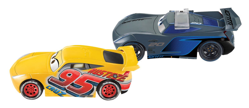 Disney/Pixar Cars 3 Flip To The Finish Rust-eze Cruz Ramirez & Jackson Storm Vehicles