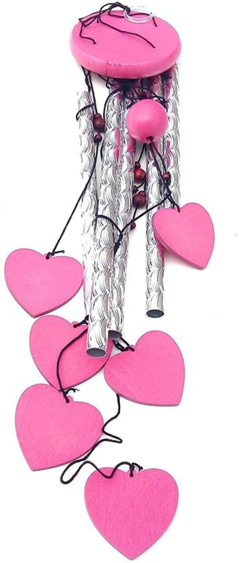 VR Creatives Wind Chime Pink Heart for Positive Energy | Windchimes for Balcony Bedroom with Great Sound