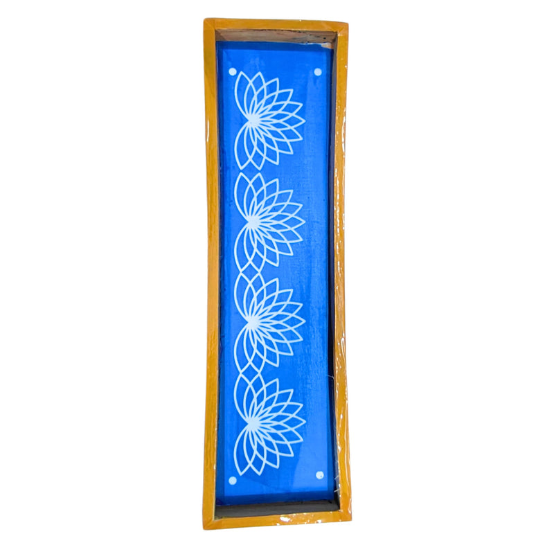 Anciently Lotus Padmam Border Rangoli Stencil Wooden, Rangoli Sacha Wooden, 1 Piece (17x5 Inches)