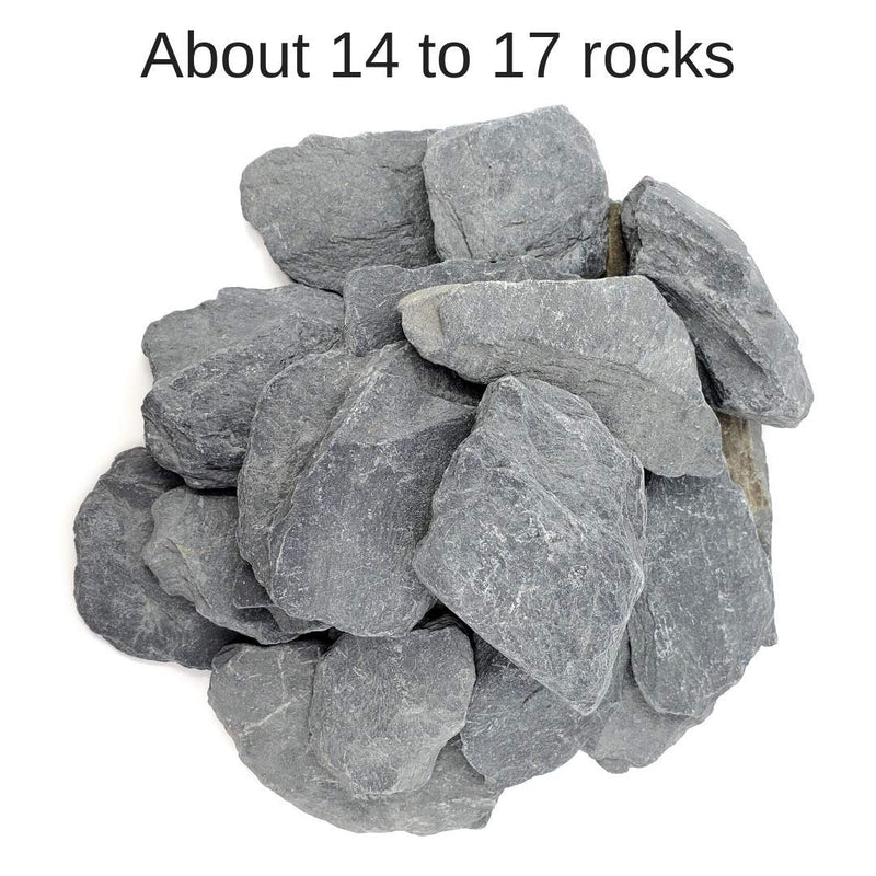 Capcouriers Slate Stones (Slate Rocks) - Flat Rocks - Natural Slate Rocks - 2 to 3 inches - About 14 to 17 Rocks (Stones are Dusty)