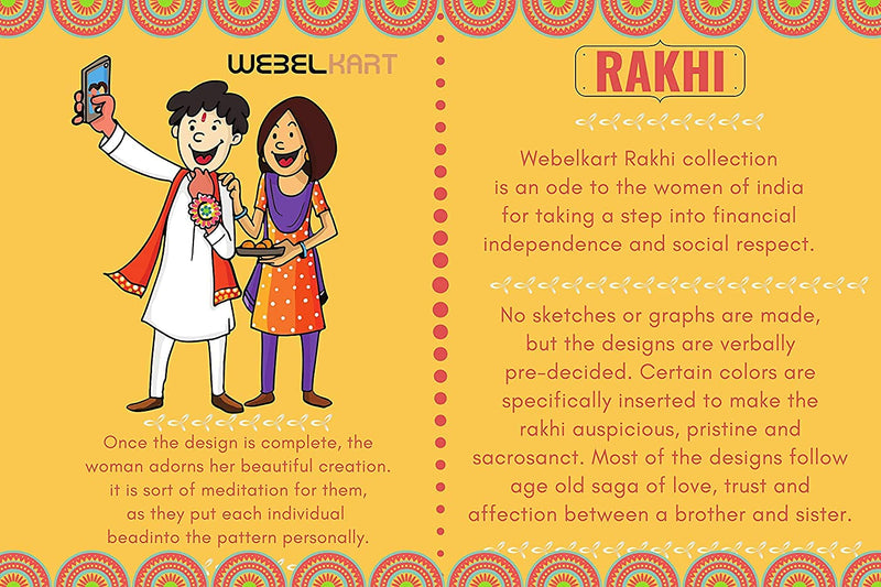 Webelkart Premium Combo of Rakhi Gift for Brother and Bhabhi and Kids with Om Swastik Ganesha Hanging,Rakshabandhan Gifts for Bhai Sister - Fancy Rakhi with Showpiece