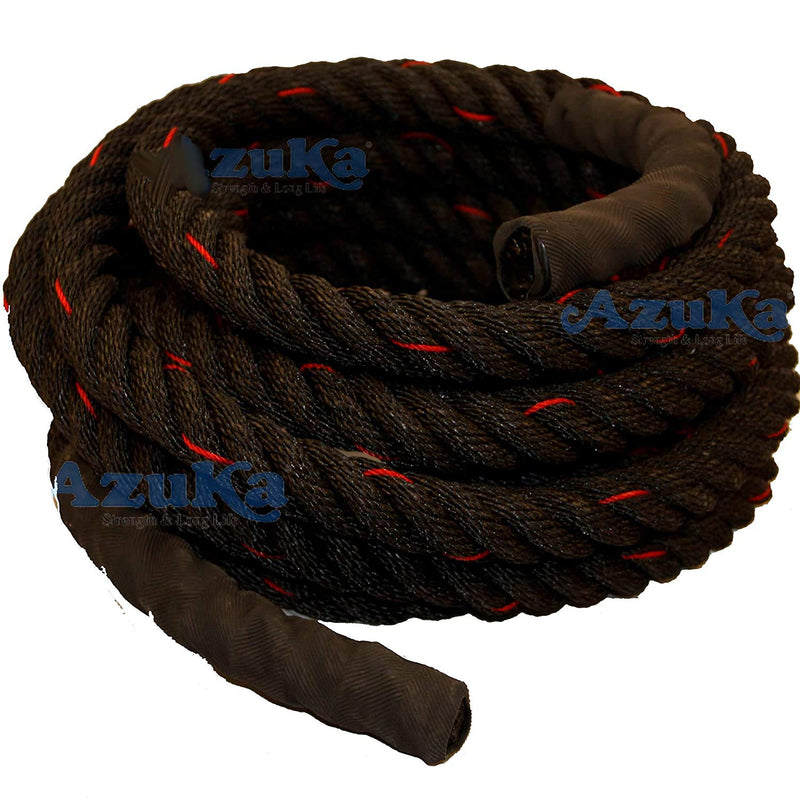 AZUKA® Ultimate Fitness Strength Training Battle Rope 1.5inch 30ft,Weight-7kg + Free Surprise Poster Inside