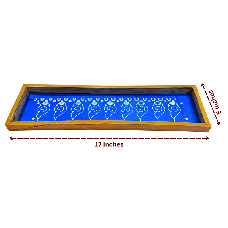 Anciently Shankh Toran Border Rangoli Stencil Wooden, Rangoli Sacha Wooden, 1 Piece (17x5 Inches)