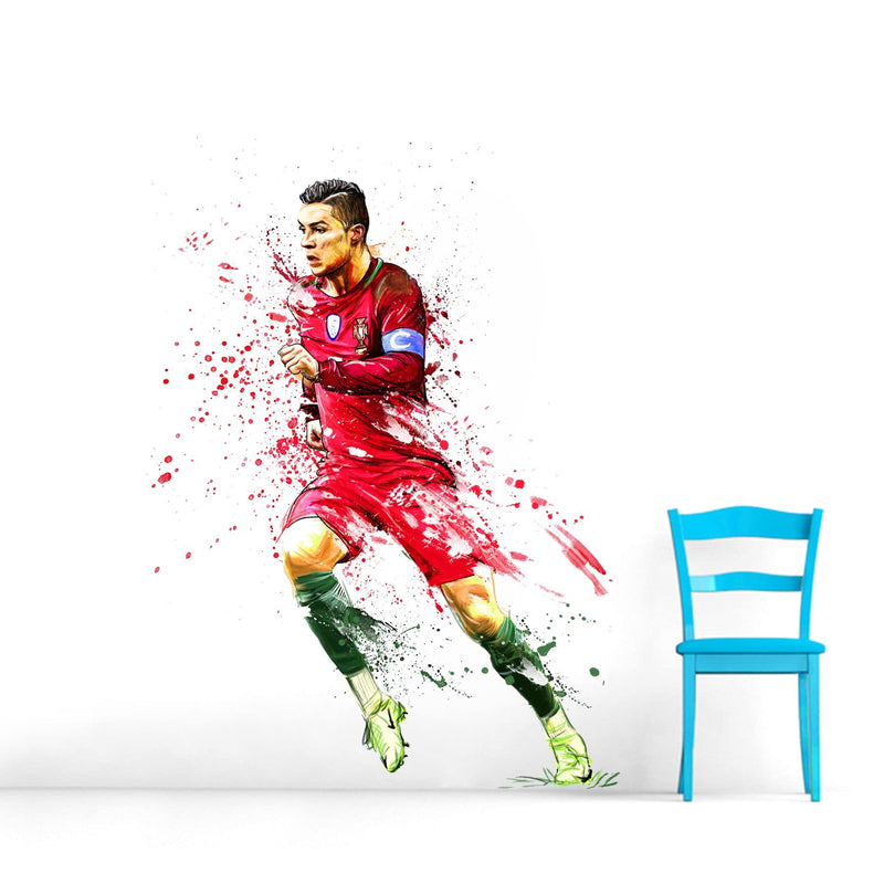 Sticker Yard Football Player Ronaldo Vinyl Wall Sticker for Living Room/Bedroom/Office and All Decorative Wall Stickers Size 55X76CM