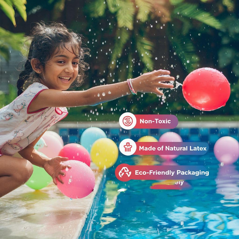 Nivasam Mor Pankh Herbal Holi Gulal + Water Balloons Combo - Holi Items- Pack of 5-80gm x 5 - Holi Gift Pack -for Family, Party, Silky, Soft & Skin Friendly, 100% Safe