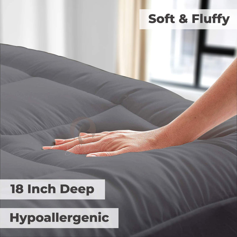 Beta Divine Super Soft Cloud 600 GSM Hotel Quality Microfiber Waterproof Mattress Topper/Padding