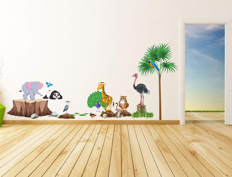 Tuffuk Wild Animals Large Vinyl Wallstickers for Home Decorations (120 x 60 cm)5TZ367