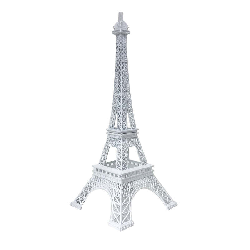 allgala 19 Inch 48CM Eiffel Tower Statue Decor Alloy Metal-White (EF19-86191)