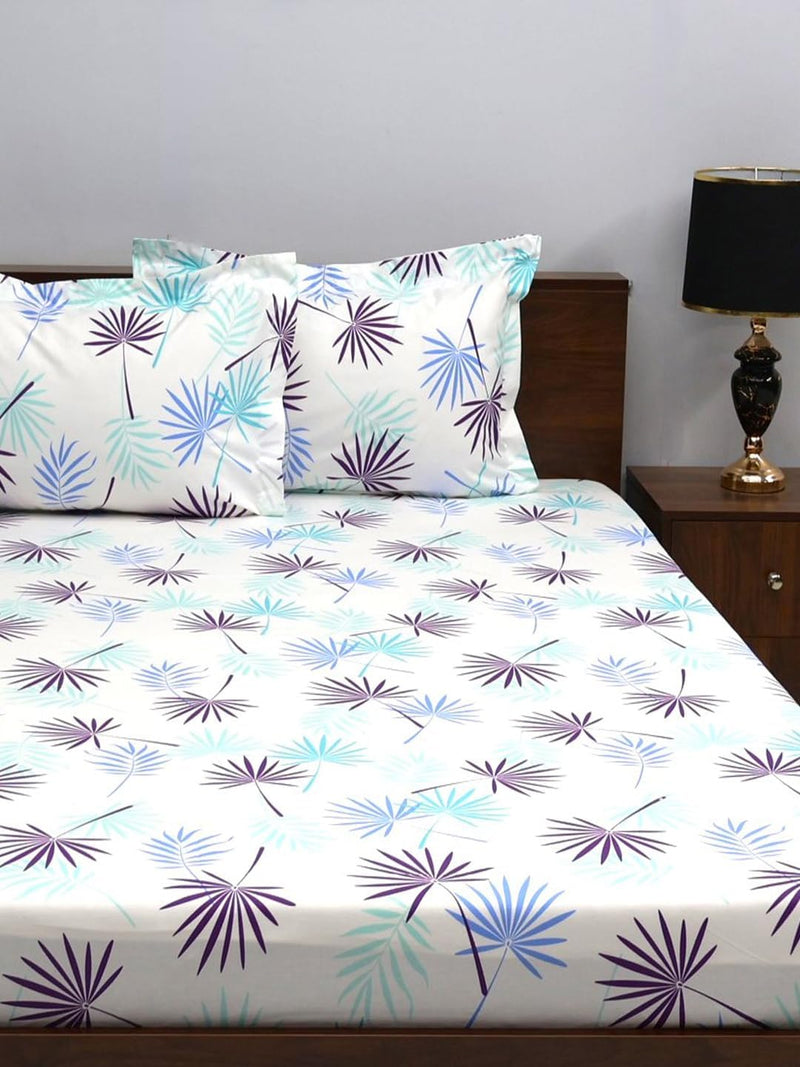 Bombay Dyeing King Size Bedsheet - 180 Thread Count Cotton Digital Print 274cmx274cm Super Soft Bedding Set Bed Linen with 2 Pillow Covers - 7004 (King, Magneta)