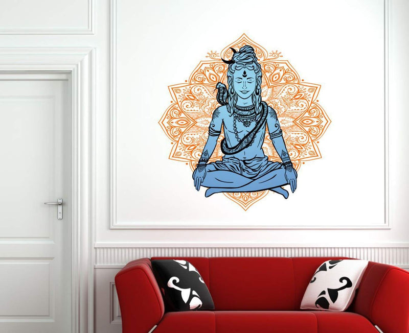 Neelkanth Mahadev Self Adhesive VinylWaterproof Decorative Wall Stickers for Hall, Bedroom, Kitchen and Furniture