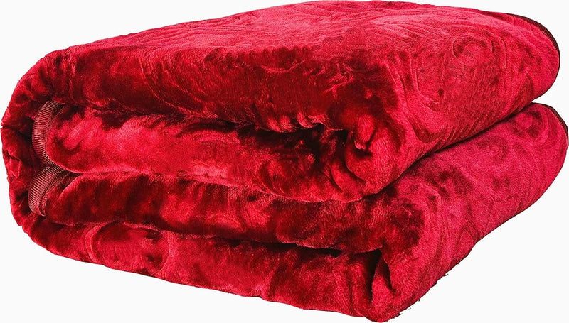 SHOPBITE Single Bed Mink Blanket Heavy Winter Mink Soft AC Room Fleece All Weather Warm Kambal (Maroon, Single Bed)