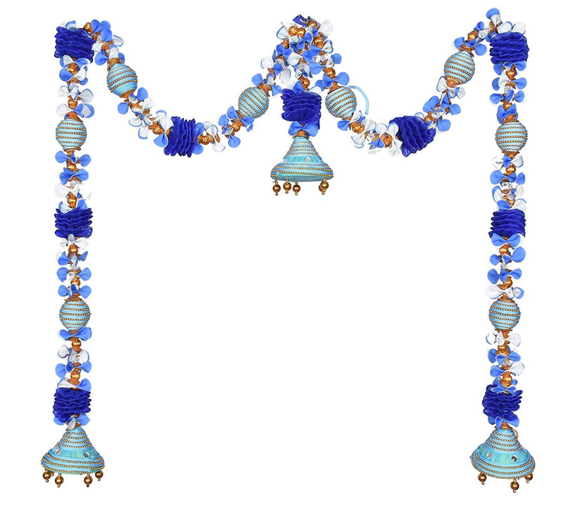 Daedal crafters- Jumka Doorway Flower toran/Hanging (Blue) DC14