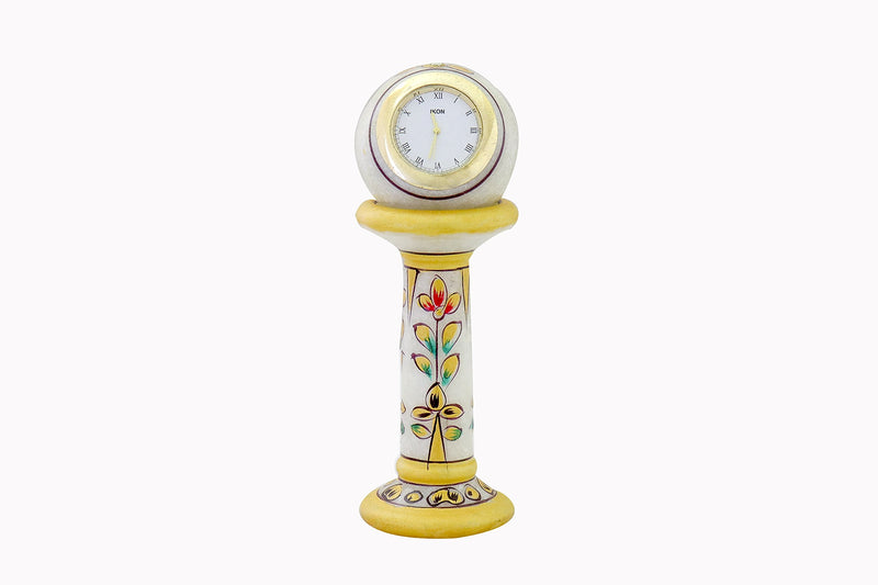 Celecrafts Marble Pillar Clock Decorative/Home Décor