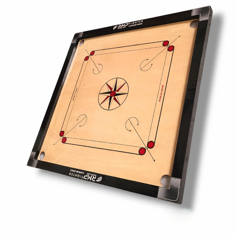 RMP Carrom Board 32 inch Full Size for Adults, Smooth Surface Glossy Finish with Carrom Coins, Striker 15g and Magic boric Powder with Ludo Board Game and Snake and Ladder Game.